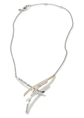 John Hardy Bamboo 18K Gold & Sterling Necklace in Silver/Gold at Nordstrom