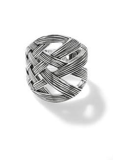 John Hardy Bamboo Striated Band Ring in Silver at Nordstrom