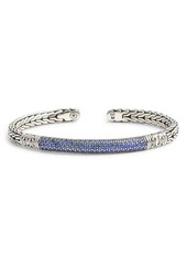 John Hardy Classic Chain & Gemstone Cuff Bracelet in Silver/Blue Sapphire at Nordstrom