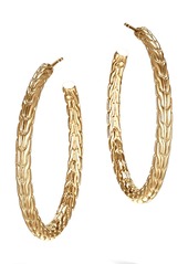 John Hardy Classic Chain 18k Gold Medium Hoop Earrings
