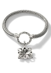 John Hardy Classic Chain Floral Pendant Rope Bracelet in Silver at Nordstrom