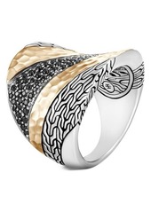 John Hardy Classic Chain Hammered Saddle Ring in Silver/Gold at Nordstrom