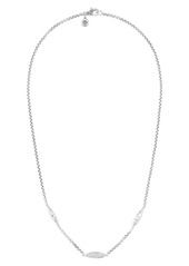 John Hardy Classic Chain Hammered Spear Diamond Pavé Necklace
