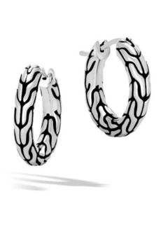 John Hardy Classic Chain Small Hoop Earrings in Silver at Nordstrom