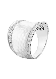 John Hardy Small Palu Sterling Silver Saddle Ring with Diamonds at Nordstrom