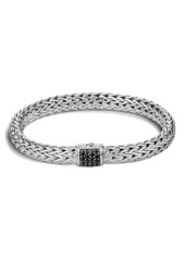 John Hardy Classic Chain Sterling Silver Lava Medium Bracelet with Black Sapphire