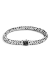 John Hardy Classic Chain Sterling Silver Lava Small Bracelet with Black Sapphire