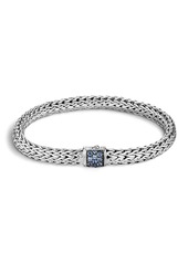 John Hardy Classic Chain Sterling Silver Lava Small Bracelet with Blue Sapphire