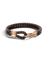 John Hardy Classic Double Leather Chain Bronze Hook Bracelet at Nordstrom