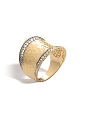 John Hardy Hammered Saddle Ring with Diamonds in Gold/Diamond at Nordstrom