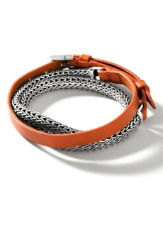 John Hardy Icon Leather & Sterling Silver Wrap Bracelet