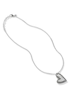John Hardy Manah Pavé Diamond Heart Pendant Necklace
