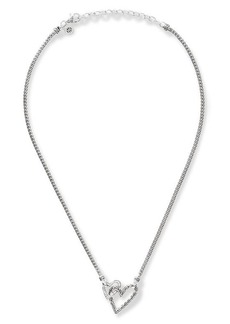John Hardy Manah Interlocking Pavé Diamond Heart Pendant Necklace in Silver at Nordstrom