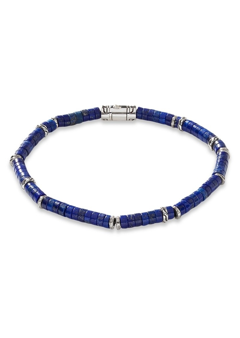 John Hardy Men's Sterling Silver Classic Chain Lapis Lazuli Bead Heishi Bracelet
