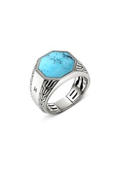 John Hardy Men's Sterling Silver Turquoise Signet Ring
