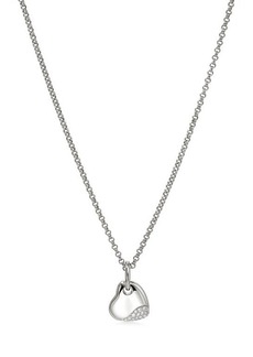 John Hardy Pebble Heart Pavé Diamond Short Pendant Necklace