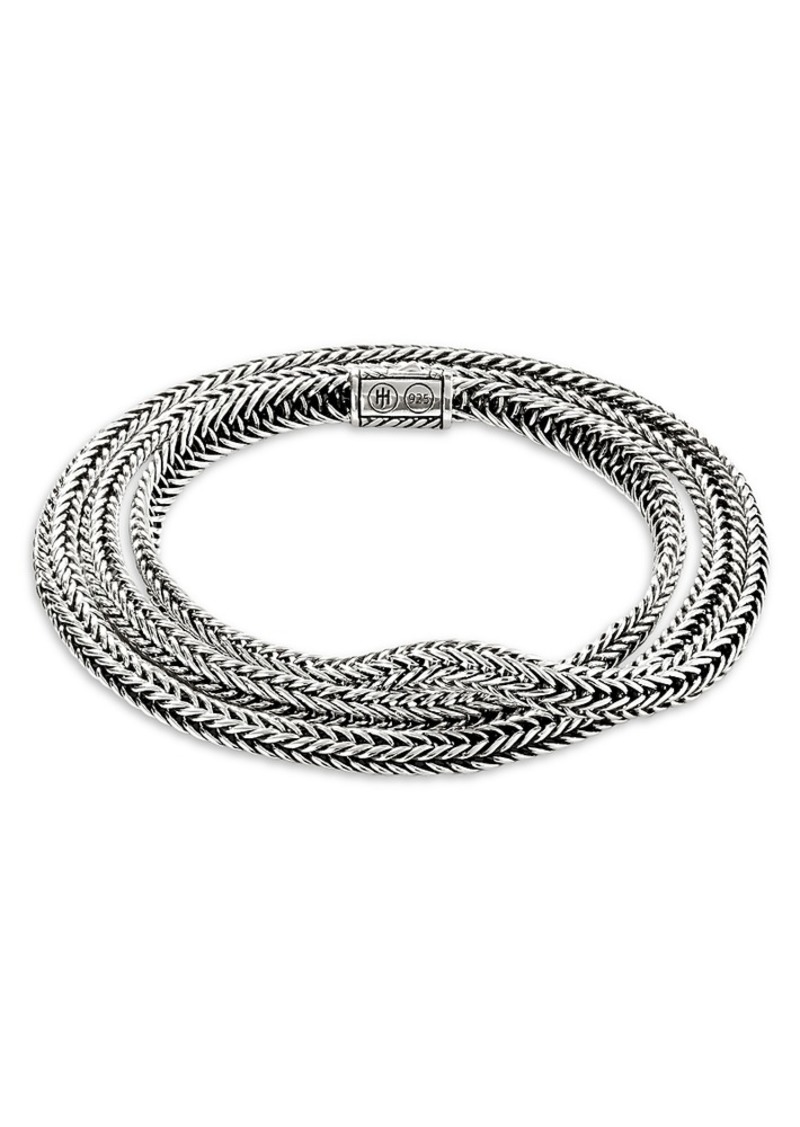 John Hardy Silver Classic Chain Kami Chain Triple Wrap Bracelet