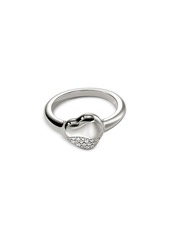 John Hardy Sterling Silver Pebble Diamond Heart Ring