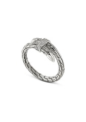John Hardy Sterling Silver Spear Diamond Coil Ring