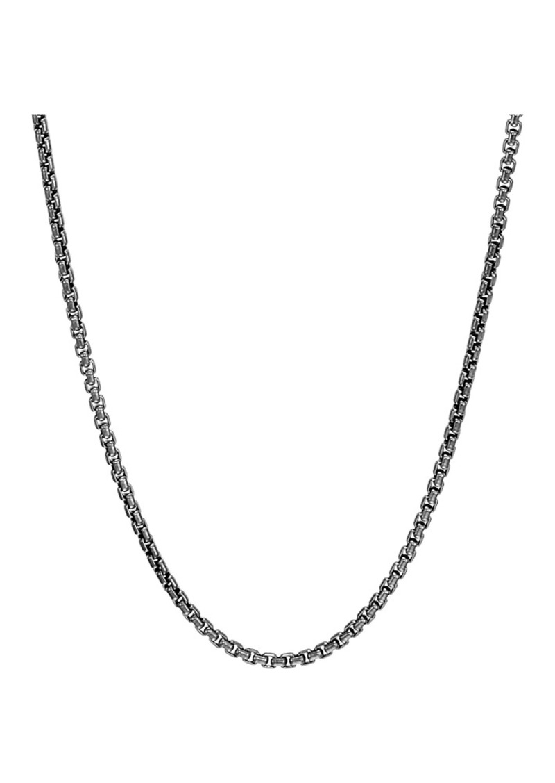 John Hardy Sterling Silver with Satin Matte Black Rhodium Classic Chain Necklace, 26