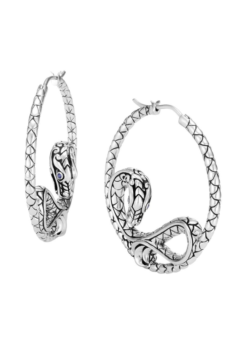 John Hardy Legends Naga sapphire hoop earrings