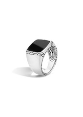 John Hardy Men's Batu Classic Chain Silver Signet Ring, Size 10