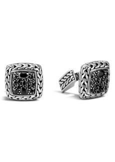 John Hardy Lava Square Cuff Links in Silver/Black Sapphire at Nordstrom