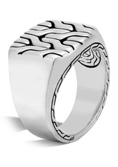 John Hardy Men's Sterling Silver Classic Chain Signet Ring - Size 10