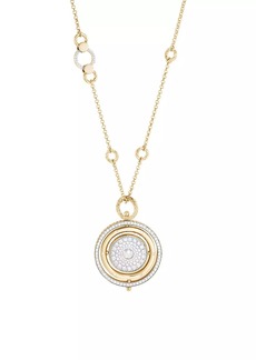 John Hardy Moon Door 18K Yellow Gold & 2.92 TCW Diamond Pendant Necklace