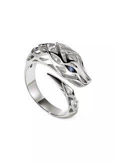 John Hardy Naga Dragon Sterling Silver & Sapphire Ring