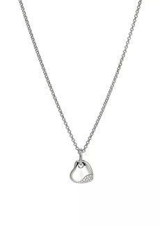 John Hardy Pebble Sterling Silver & 0.15 TCW Diamond Heart Pendant Necklace