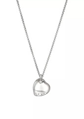 John Hardy Pebble Sterling Silver & 0.62 TCW Diamond Heart Pendant Necklace