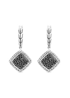 John Hardy silver Classic Chain sapphire and spinel drop earrings