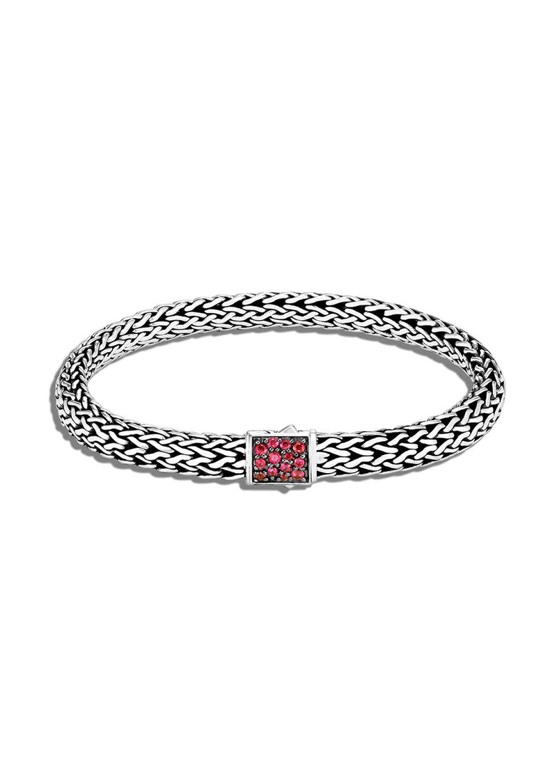 John Hardy silver small Classic Chain reversible bracelet