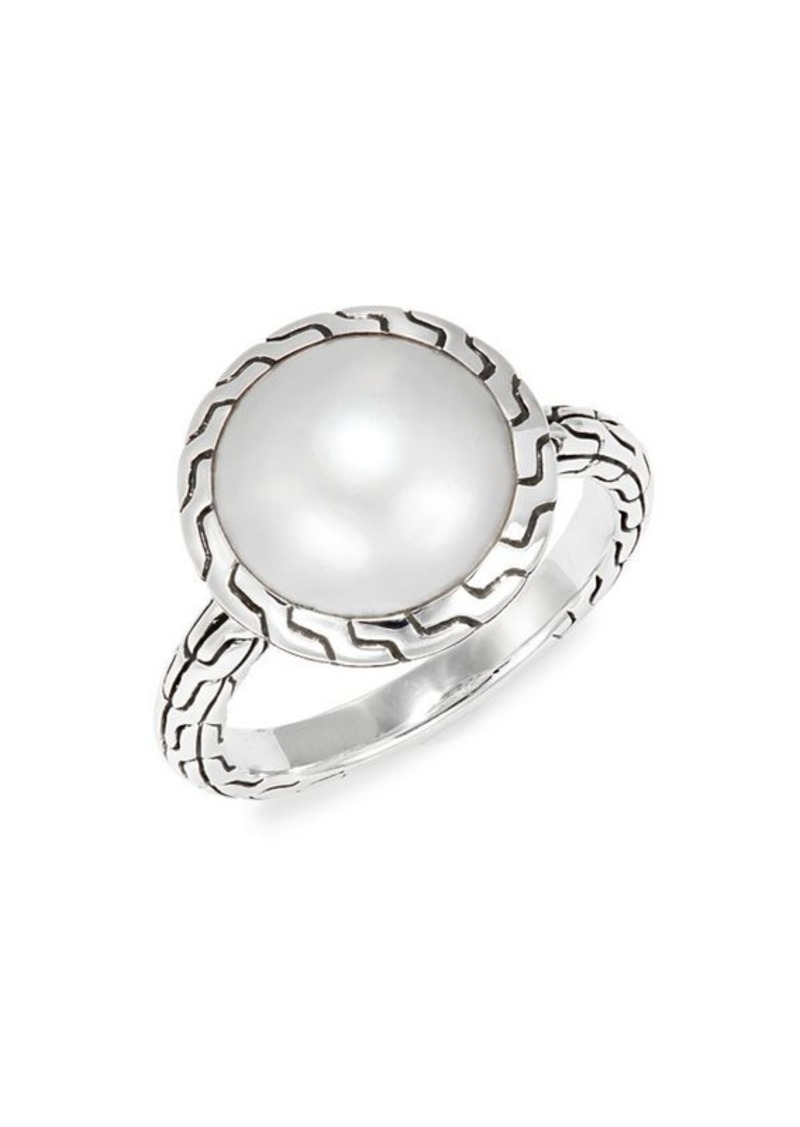 John Hardy Sterling Silver & 11.5-12MM Freshwater Pearl Ring