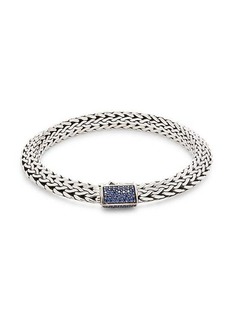 John Hardy Sterling Silver & Blue Sapphire Chain Bracelet