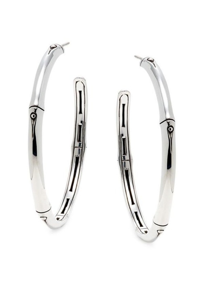 John Hardy Sterling Silver Bamboo Large Half Hoop Earrings