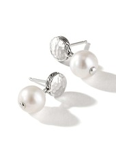 John Hardy freshwater pearl hammered drop earrings