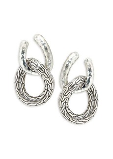 John Hardy Classic Chain Sterling Silver Engraved Drop Earrings