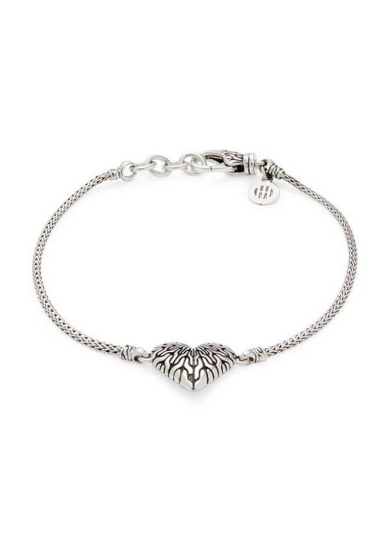 John Hardy Sterling Silver Heart Chain Bracelet