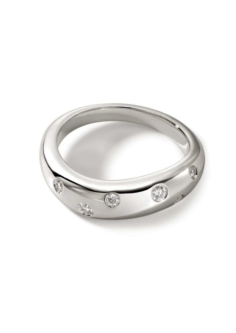 John Hardy Surf Band pavé-set diamonds ring