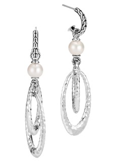 John Hardy Classic Chain Freshwater Pearl Drop Earrings in White at Nordstrom Rack