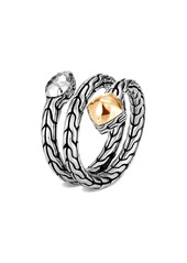 John Hardy Classic Chain Hammered Wrap Ring in Silver/Gold at Nordstrom