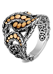 John Hardy Dot 18K Gold & Silver Ring in Silver/Gold at Nordstrom