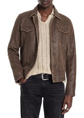 John Varvatos Andrew Distressed Leather Trucker Jacket