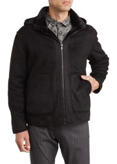 John Varvatos Beaver Reversible Hooded Jacket in Black at Nordstrom Rack