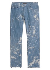 John Varvatos Bleached Raw Hem Regular Fit Jeans in Dutch Blue at Nordstrom Rack