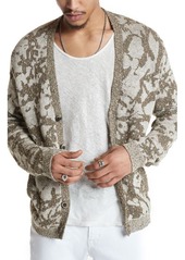 John Varvatos Charlisle Abstract Jacquard Cardigan