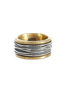 John Varvatos Collection Men's Sterling Silver & Brass Woven Statement Ring