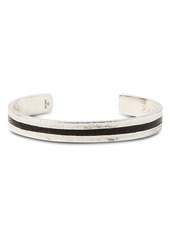 John Varvatos Collection Sterling Silver & Black Leather Cuff